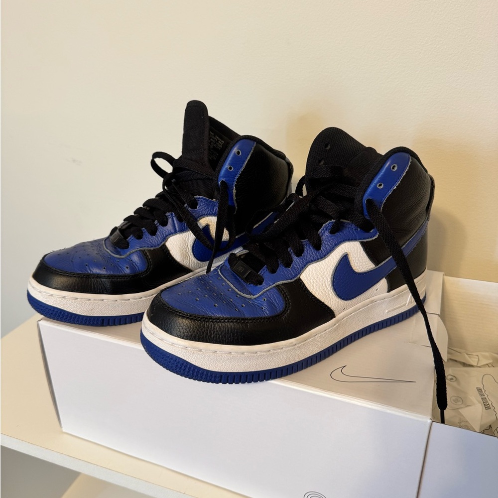Nike Black and Blue High-Top Sneakers